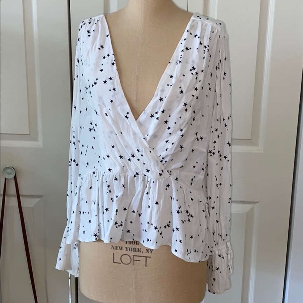ASOS faux wrap star blouse